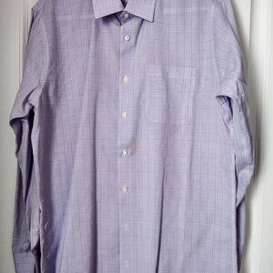 Nordstrom Men's Lavender Check Dress Shirt Size 16 1/2 / 34-35 NWOT
